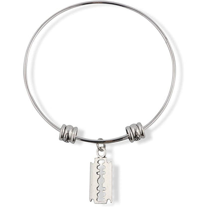 Razor Blade Goth Gothic Charm Bangle Bracelet