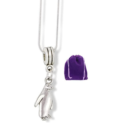 Penguin Charm Necklace with Stainless Steel Snake Chain