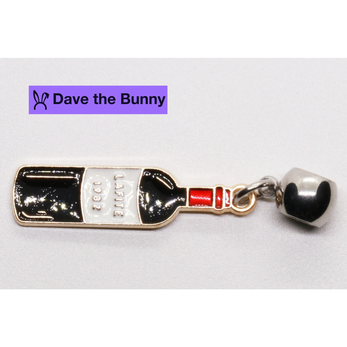 Red Wine Bottle Charm Necklace with Stainless Steel Snake Chain