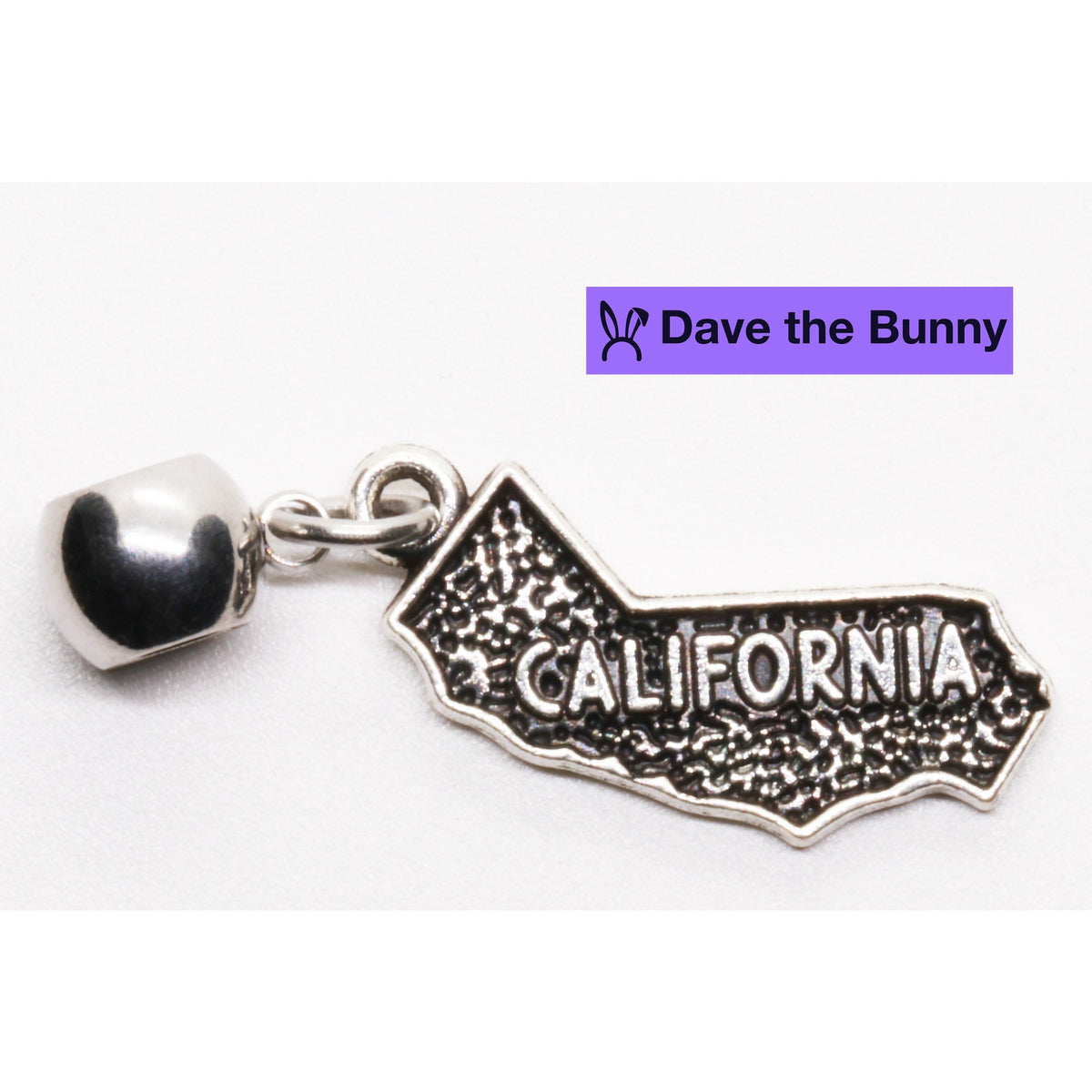 California Love Charm Necklace with Stainless Steel Snake Chain