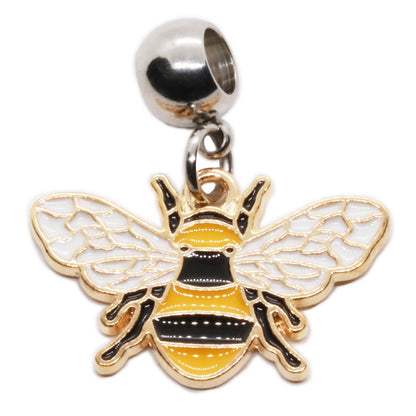 Bee Charms - Bee Decor Stainless Steel Connector with Metal Alloy Charm for Elegant Bumblebee Decorations and Bumblebee Decor