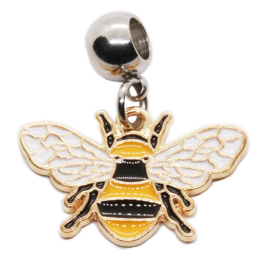 Bee Charms - Bee Decor Stainless Steel Connector with Metal Alloy Charm for Elegant Bumblebee Decorations and Bumblebee Decor