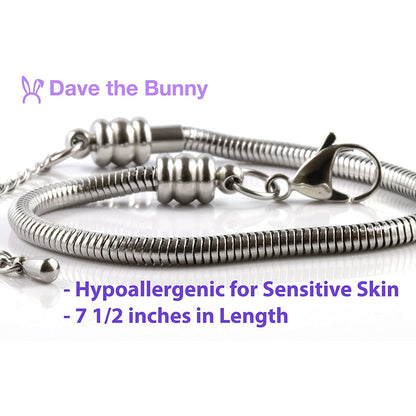 Shark Charm Bracelet with Stainless Steel Snake Chain