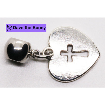 Cross Heart Charm Necklace with Stainless Steel Snake Chain