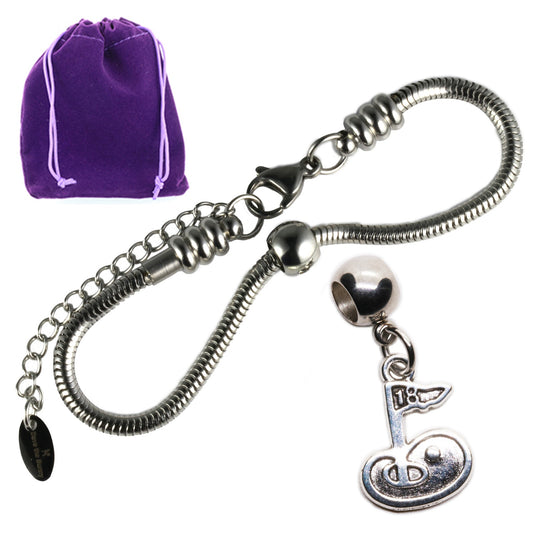 Golf Course Charm with Stainless Steel Connector