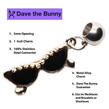 Glasses Charm with Stainless Steel Connector