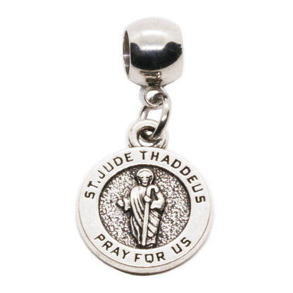 St Jude Medal Stainless Steel Connector with Metal Alloy Charm - Saint Jude Medals Catholic - Patron Saint of Hope Elegant and Durable Religious Jewelry for Devout Faith Expression