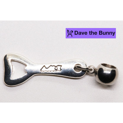 Beer Bottle Opener Charm Bracelet with Stainless Steel Snake Chain