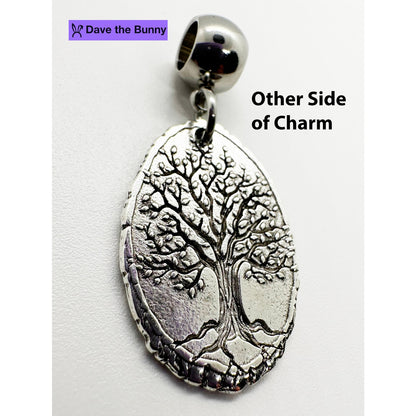 Tree Life Charm Necklace with Stainless Steel Snake Chain