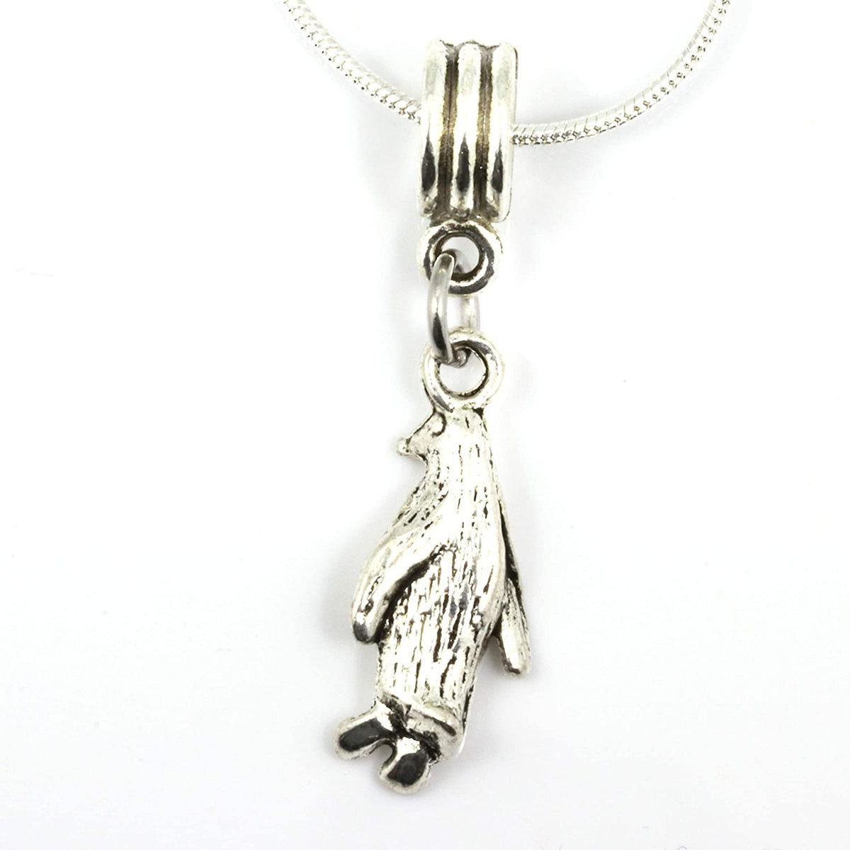 Penguin Charm Necklace with Stainless Steel Snake Chain