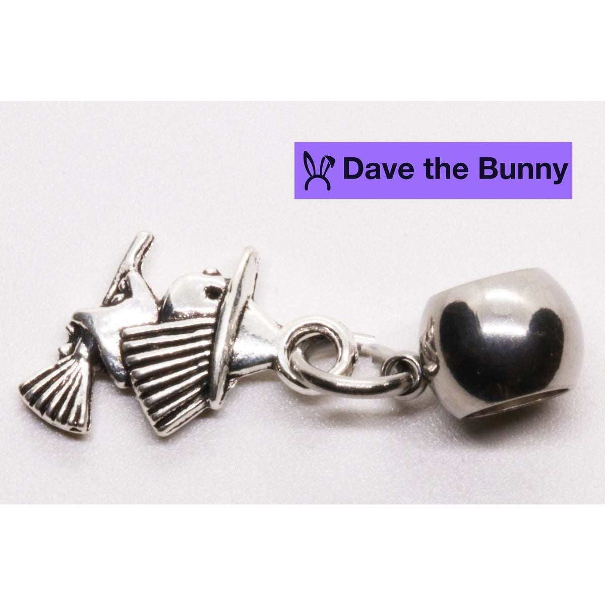 Good Witch Charm with Stainless Steel Connector