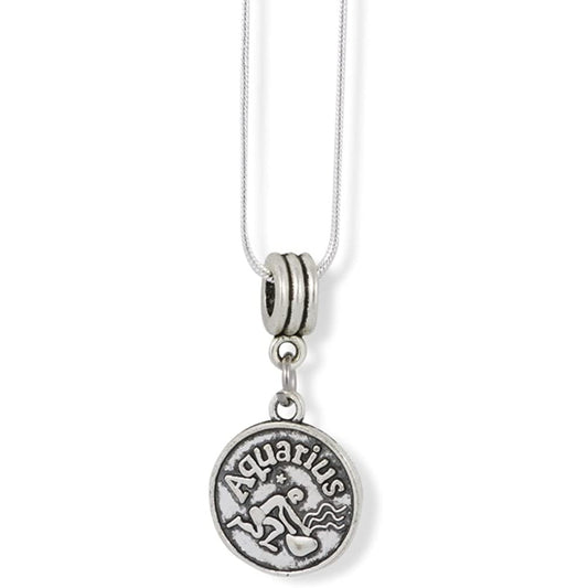 Aquarius Astrology Horoscope Zodiac Charm Necklace