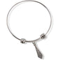 Neck Tie Striped Charm Bangle Bracelet