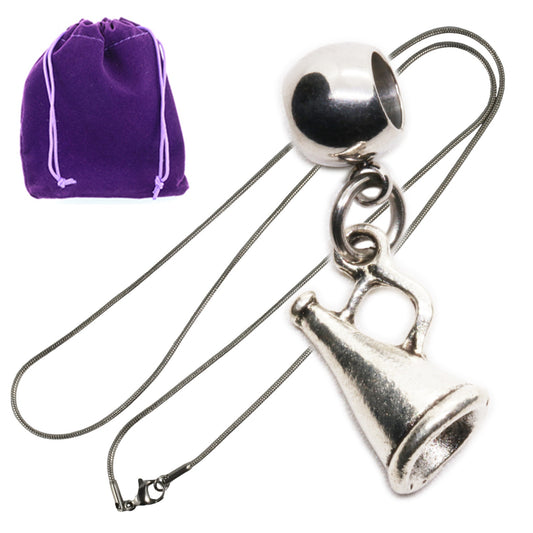 Megaphone Charm Necklace with Stainless Steel Snake Chain