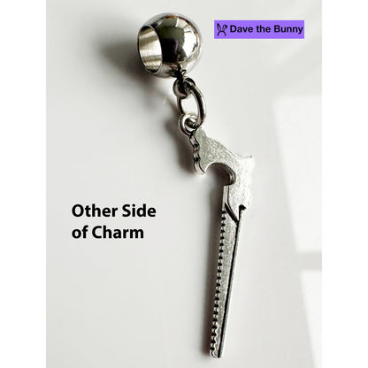 Jigsaw Necklace - Great Jewelry Saw Necklace, Stainless Steel Snake Chain with Metal Alloy Saw Charm - Essential Jewelry Tool or Charm Tool for Crafts and Design