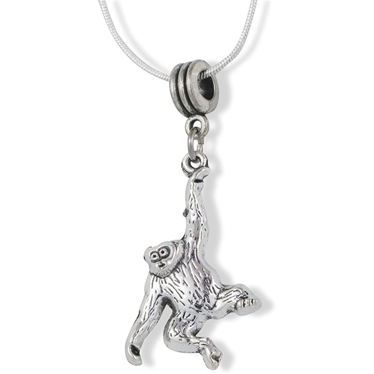 Monkey Hanging By One Arm Charm Necklace