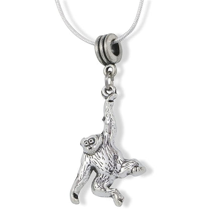 Monkey Hanging By One Arm Charm Necklace