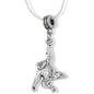 Monkey Hanging By One Arm Charm Necklace