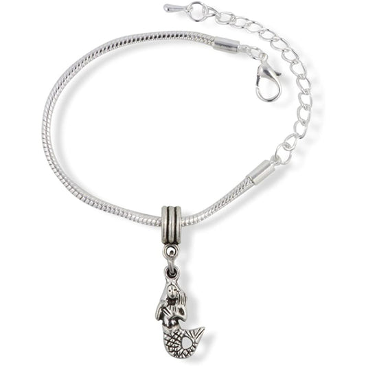 Mermaid Long Hair Waist Face Showing Charm Bracelet