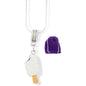 Ice Cream Treat Charm Necklace with Stainless Steel Snake Chain
