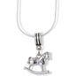 Rocking Horse Charm Necklace with Stainless Steel Snake Chain