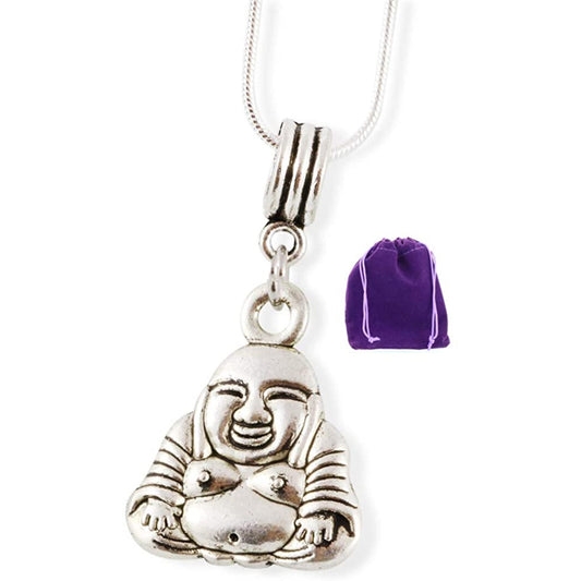 Buddha Large 3D Charm Necklace with Stainless Steel Snake Chain