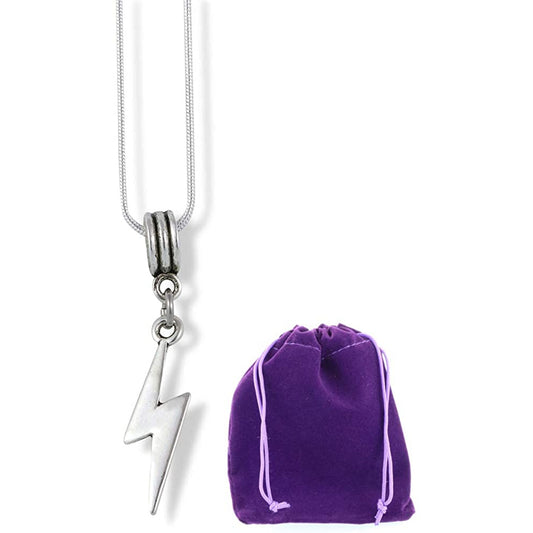 Lightning Bolt Charm Necklace with Stainless Steel Snake Chain
