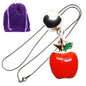 Red Apple Charm Necklace with Stainless Steel Snake Chain