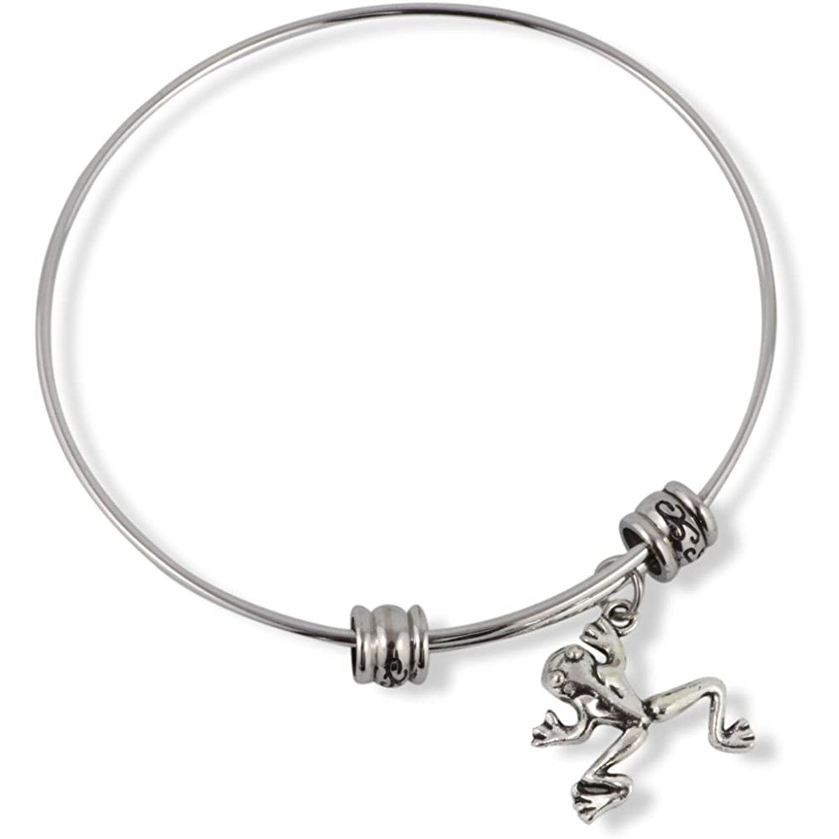 Frog Charm Bangle Bracelet