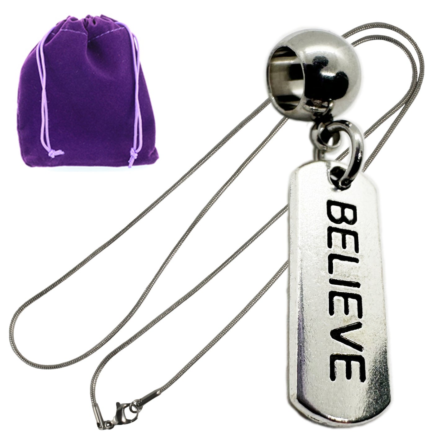 Believe Inspirational Inspire Necklace Pendant Jewelry