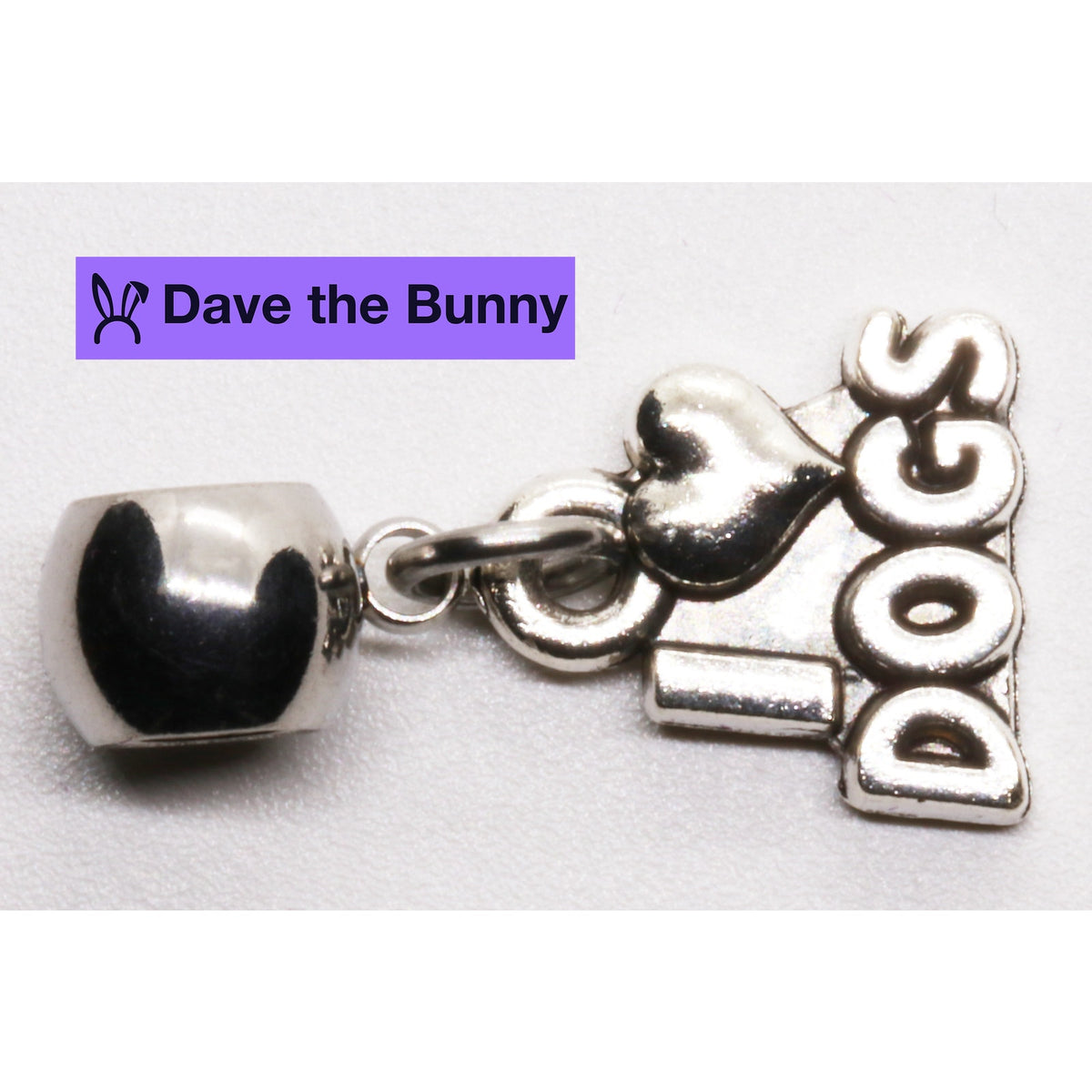 I Love Dogs Charm Necklace with Stainless Steel Snake Chain