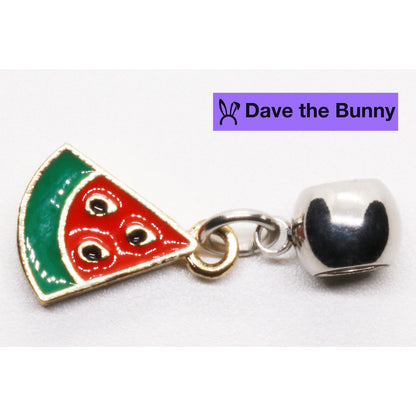 Watermelon Slice Charm Necklace with Stainless Steel Snake Chain