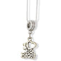 I Love Blog Text Charm Necklace with Stainless Steel Snake Chain