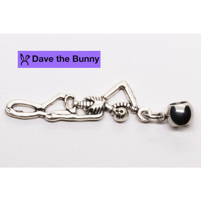 Skeleton Skull Charm Necklace with Stainless Steel Snake Chain