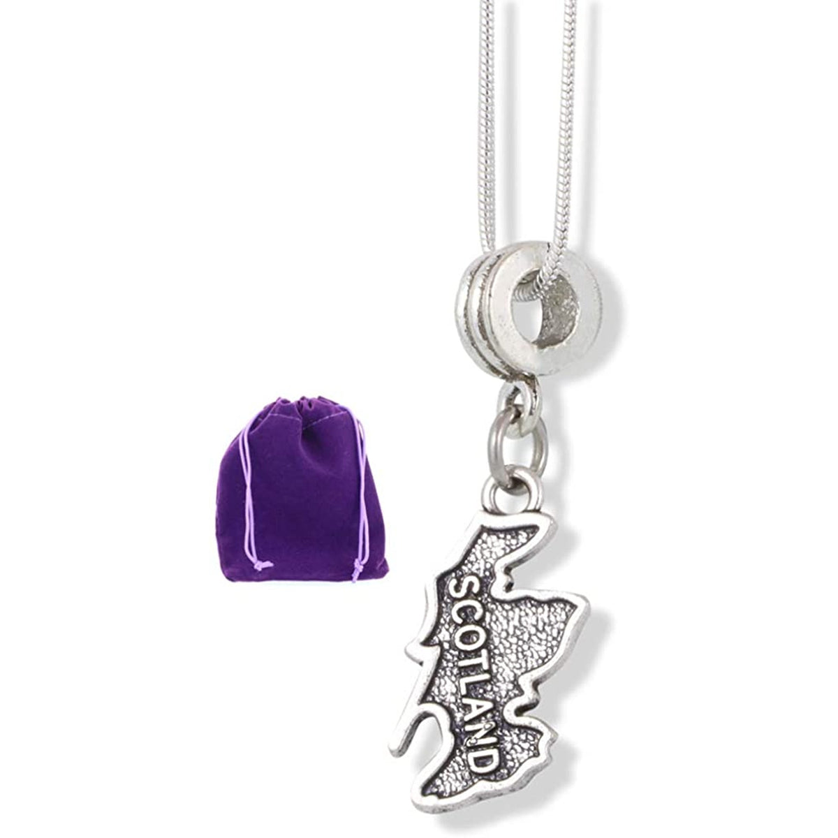 Scotland Charm Necklace with Stainless Steel Snake Chain