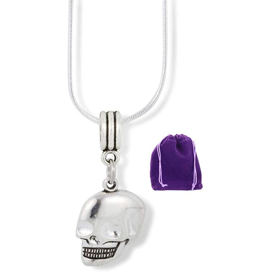 Skull Charm Necklace with Stainless Steel Snake Chain