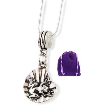 Frog Lily Pad Reptile Toad Amphibian Charm Necklace