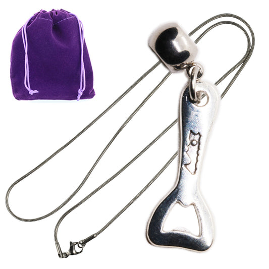 Bottle Opener Charm Necklace with Stainless Steel Snake Chain