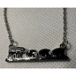 Mama Bear 3 Cubs Charm Necklace with Stainless Steel Snake Chain