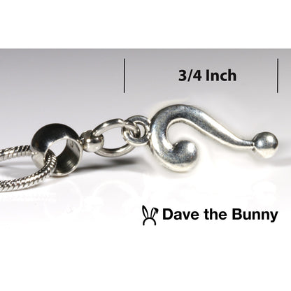 Question Mark Charm Necklace with Stainless Steel Snake Chain