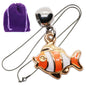 Fish Charm Necklace with Stainless Steel Snake Chain