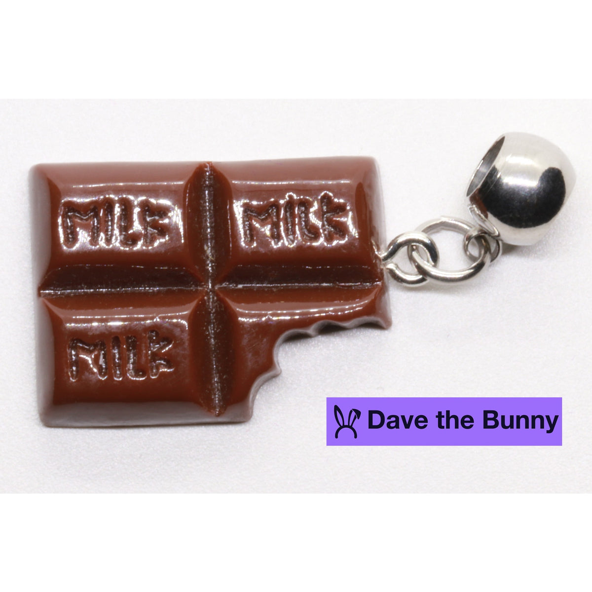 Milk Bar Bite Charm Necklace with Stainless Steel Snake Chain