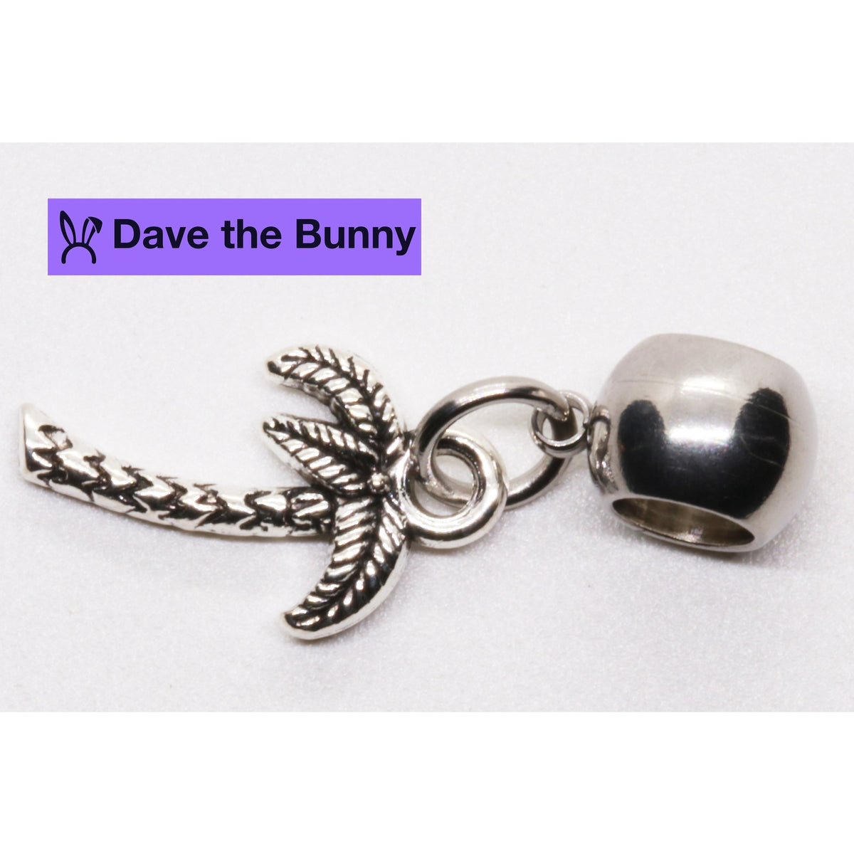 Palm Tree Charm with Stainless Steel Connector