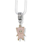 Pink Pig White Nose Charm Necklace with Stainless Steel Snake Chain