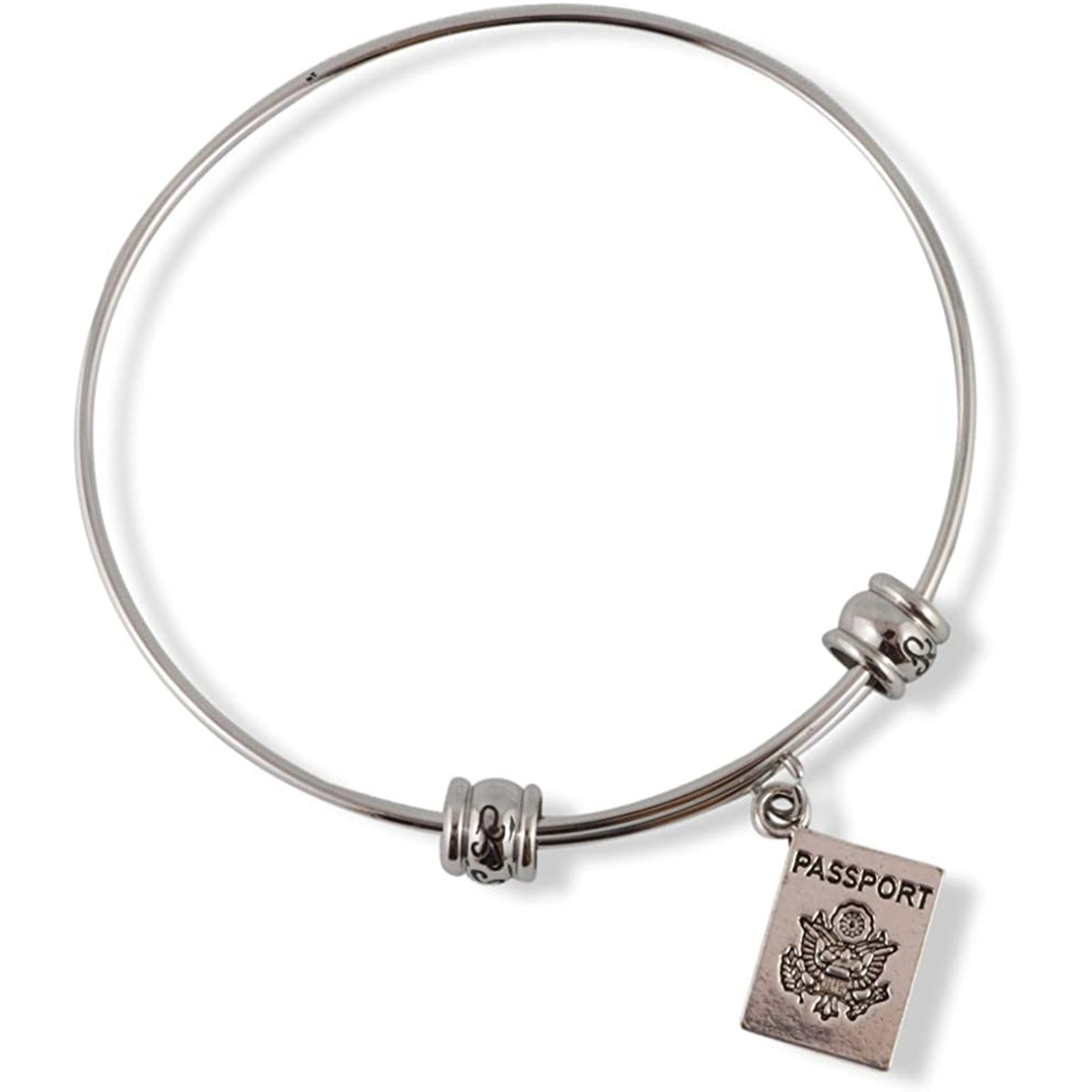Passport Travel Tourism Charm Bangle Bracelet