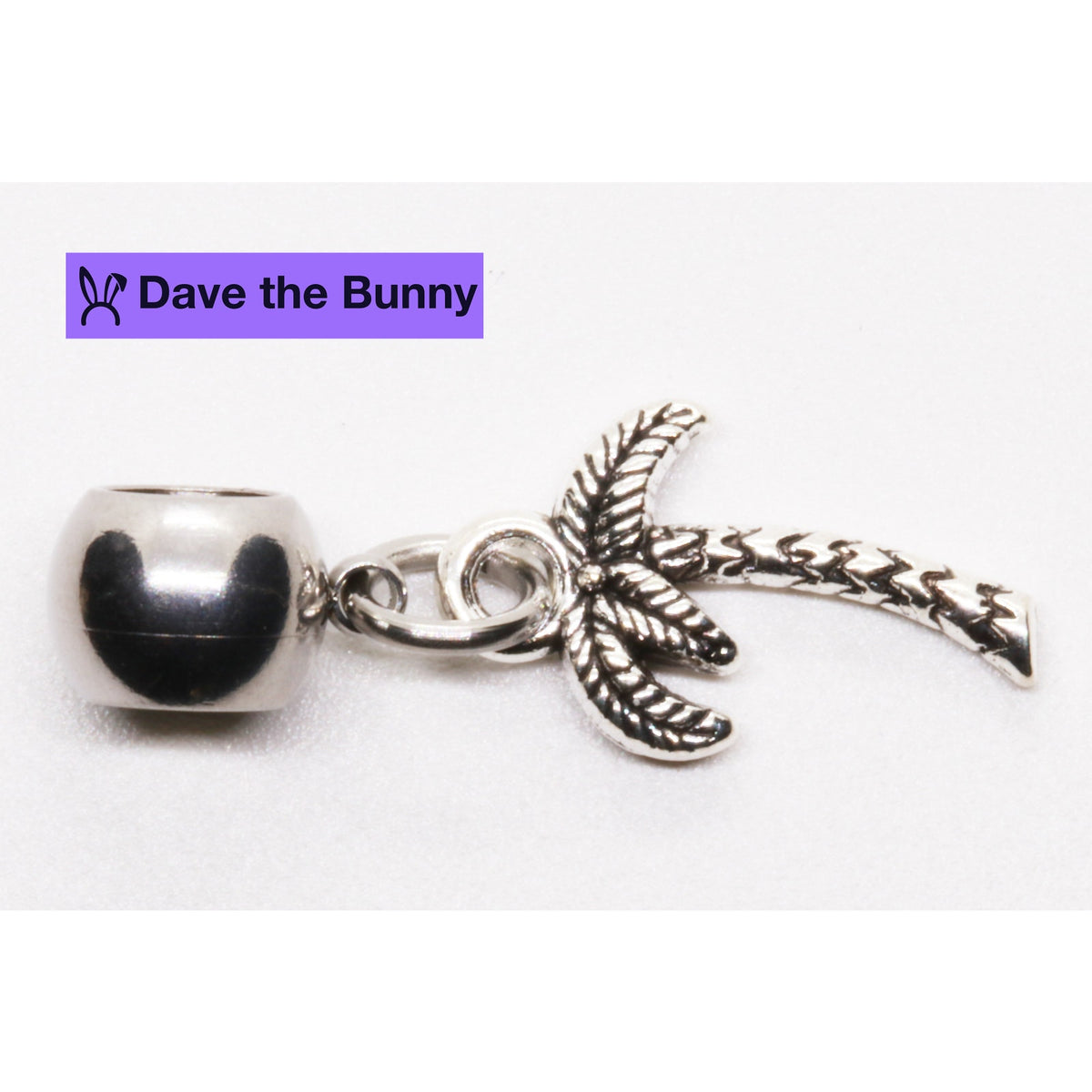 Palm Tree Charm with Stainless Steel Connector