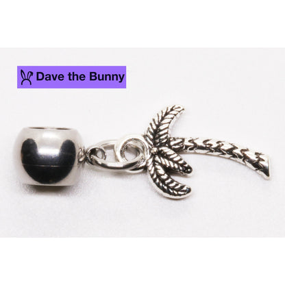 Palm Tree Charm with Stainless Steel Connector