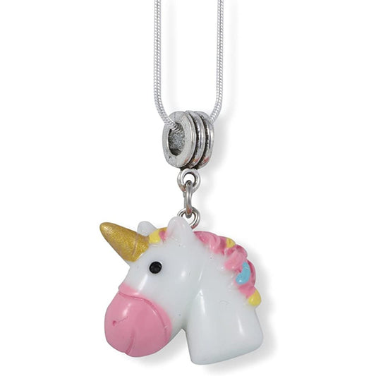 Unicorn Charm Necklace with Stainless Steel Snake Chain