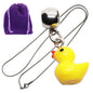 Yellow Rubber Duck Charm Necklace with Stainless Steel Snake Chain