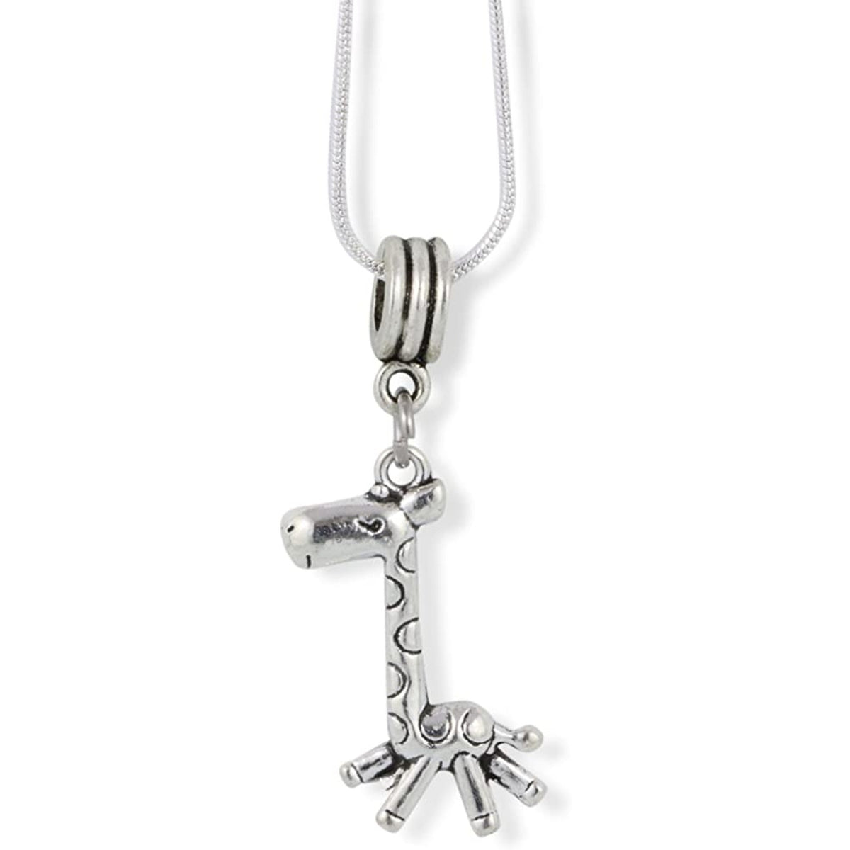 Giraffe Charm Necklace with Stainless Steel Snake Chain